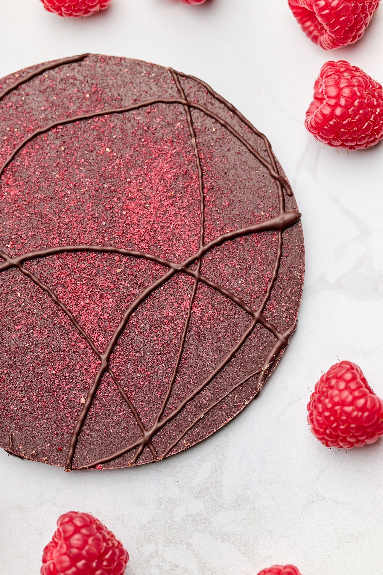 Disk | Raspberry | French Dark Chocolate | 62% Cacao | 80g